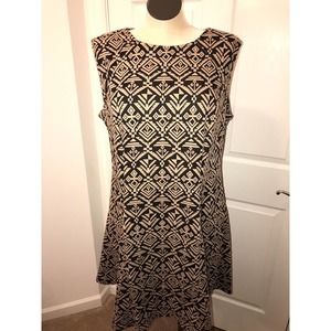 Sharagano Dress Size 20W, Fit & Flare Knit Dress, Tribal Boho Patterns